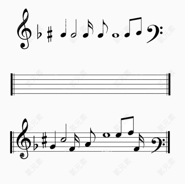 音乐音符五线谱