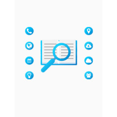 放大镜放在一本书上ppt元素