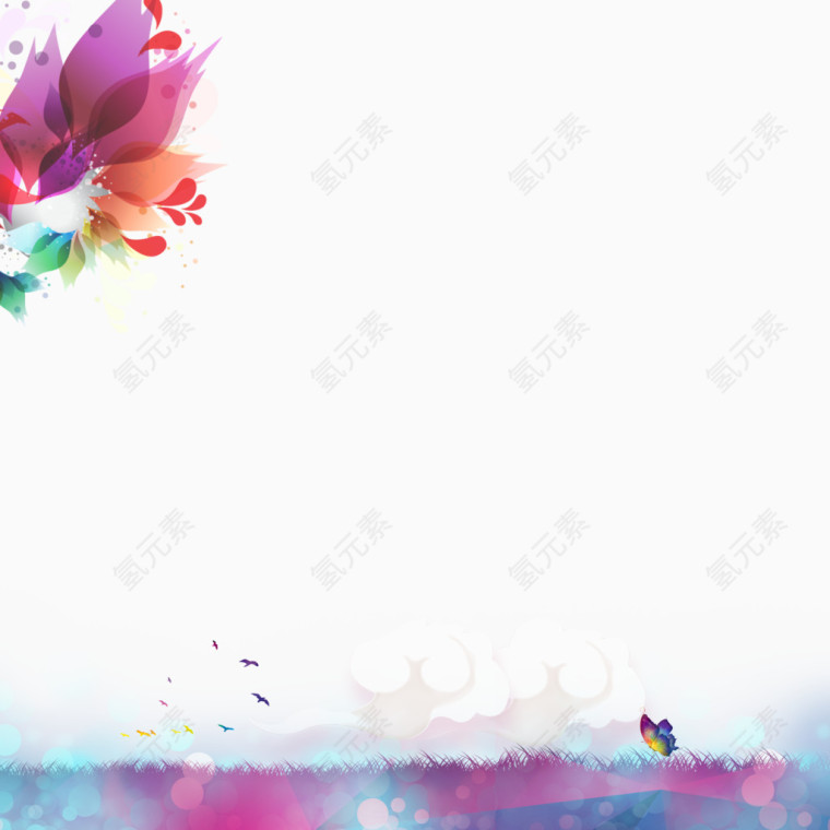 彩色现代海报装饰