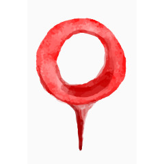 红色甜甜圈水墨对话框