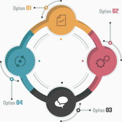 矢量PPT设计五圆环分布图表