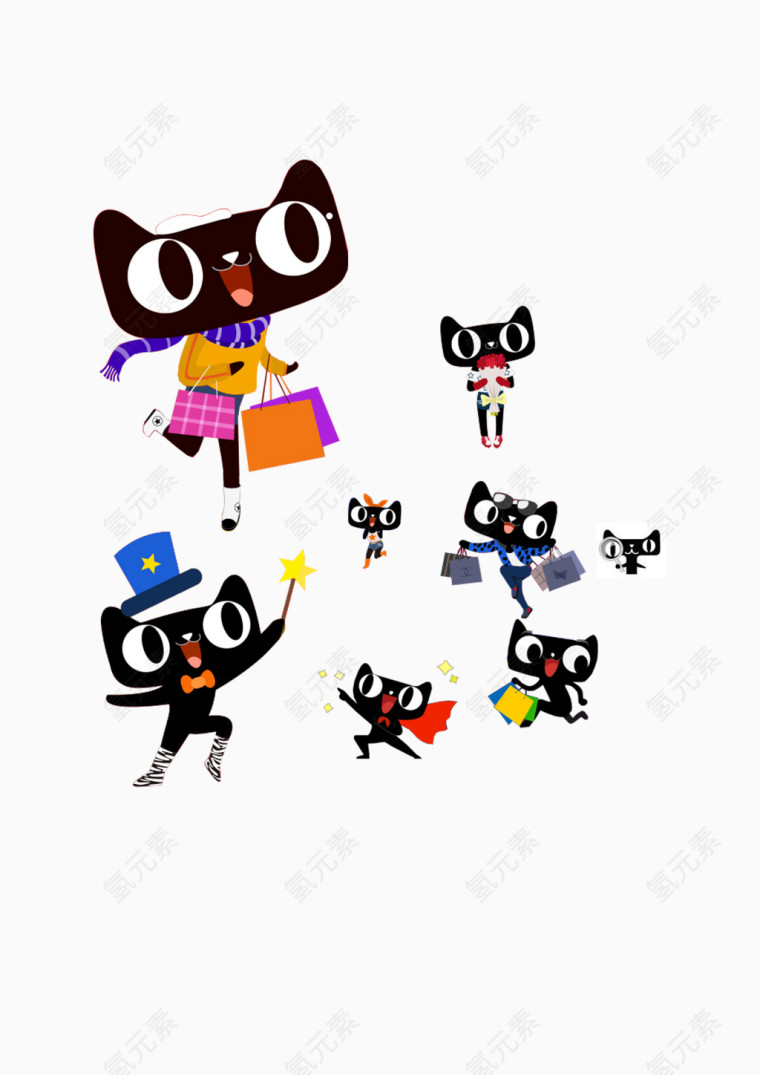 各种天猫形像图