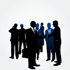 正在交流的商务人士