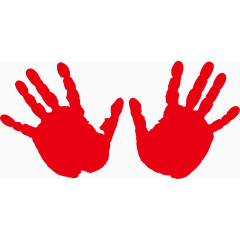 红色手掌剪影矢量图片