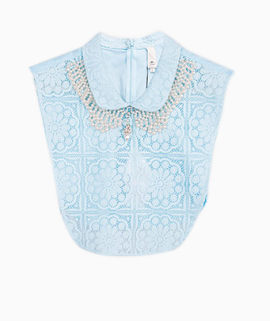 宝姿娃娃领钉珠装饰假领子