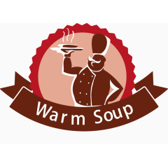 创意厨师餐饮标签矢量素材