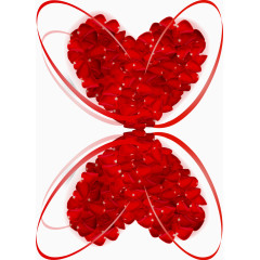 矢量手绘花瓣爱心