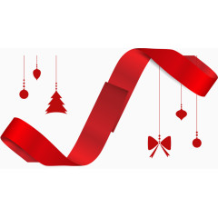 飘逸红色缎带节日海报