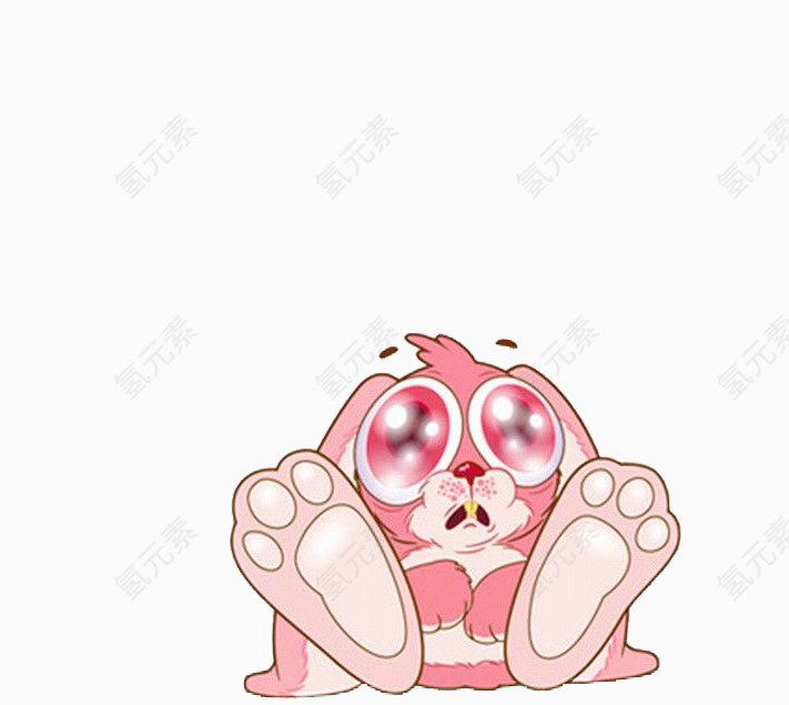 可爱粉色委屈小兔子