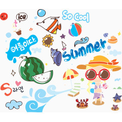 可爱韩国女孩海边