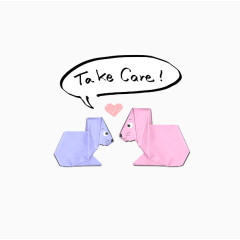 趣味折纸卡通动物一对小狗