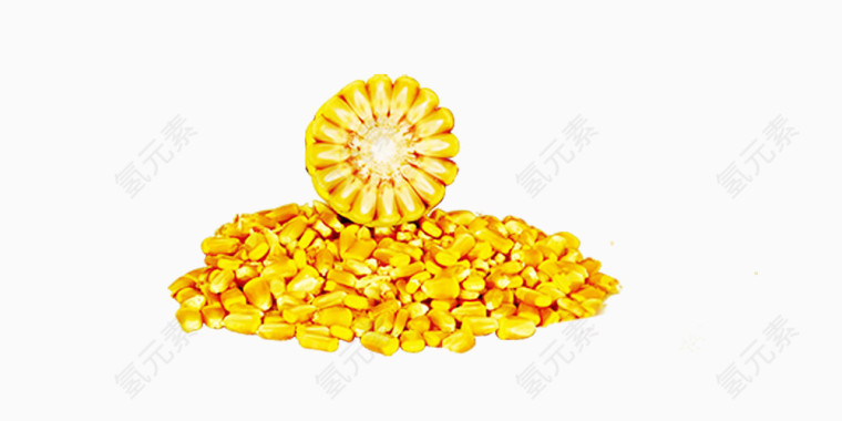 玉米和一堆玉米粒