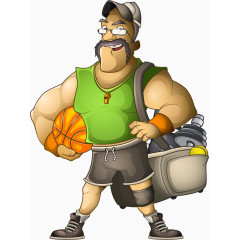 矢量手绘打球男子