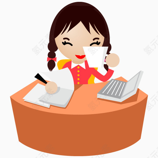 微笑的办公室女孩图标