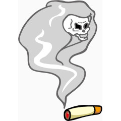 矢量手绘香烟骷髅