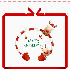 矢量圣诞节麋鹿与手套