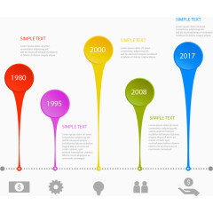 简约彩色气泡时间轴