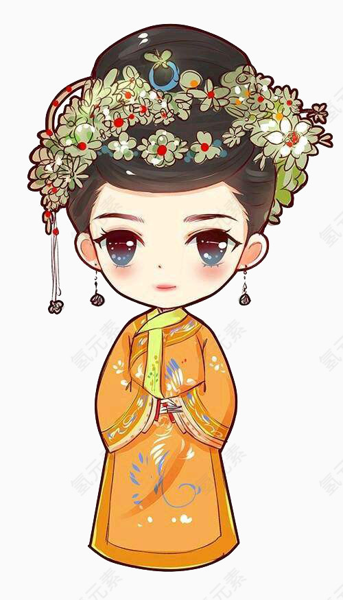 Q版古代满族美女