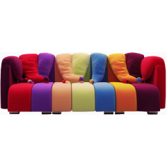 毛毛虫彩色布艺沙发