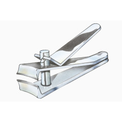 指甲剪刀水彩画