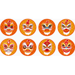 矢量图黄色狮子头