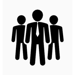 手绘黑白职场人物剪影