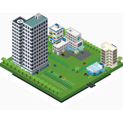 鸟瞰建筑效果图