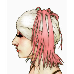 粉色少女缠纱布