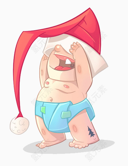 戴圣诞帽的小孩