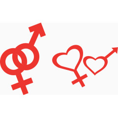 男女图标爱的标志矢量图