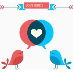 矢量可爱的爱情鸟