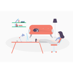 卡通工作休闲日常