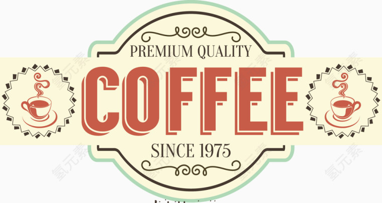 矢量复古咖啡店门牌