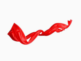 红色飘逸丝带