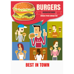 矢量汉堡包广告