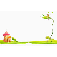 可爱卡通草地