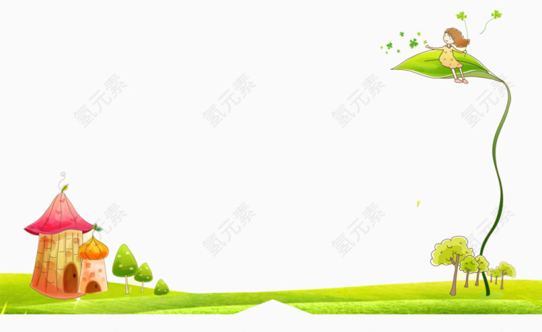 可爱卡通草地