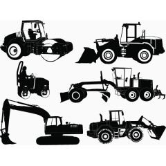 卡通手绘工程机械插画