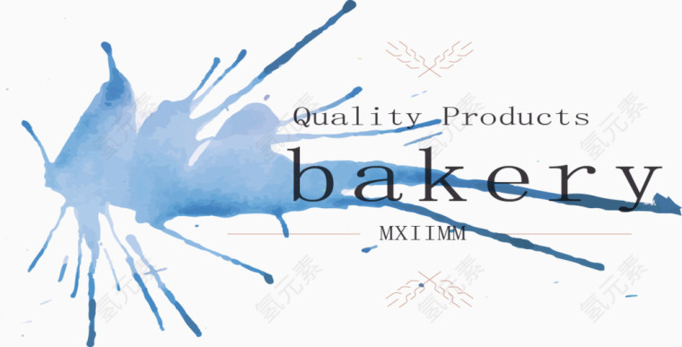 水彩餐厅标签矢量素材