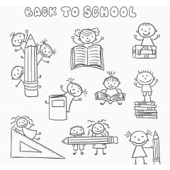 9款手绘校园儿童设计矢量素材