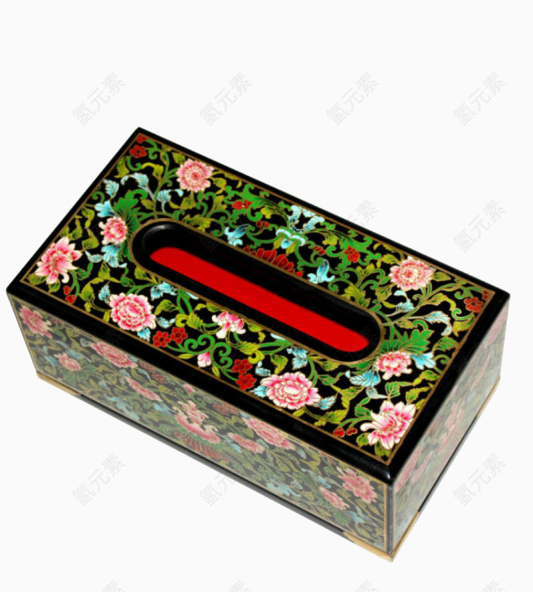 红色底部纸巾盒