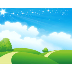 蓝天与草地背景