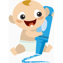 矢量画画的小孩