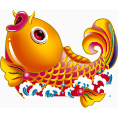 创意矢量卡通金鱼鲤鱼素材