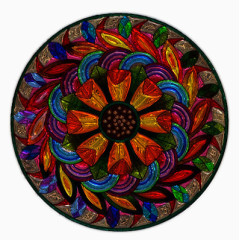 彩色琉璃曼陀罗装饰