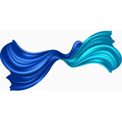 矢量手绘蓝色飘带