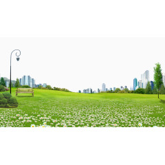 城市草坪绿化背景素材