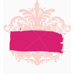 矢量手绘粉色标签