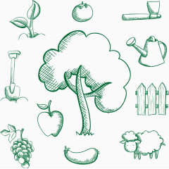 矢量有机绿色植物