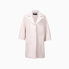 羊毛廓形纯色大翻领大衣
